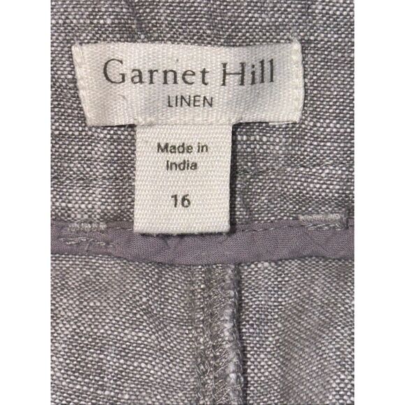 Garnet Hill Linen Wide Leg Trouser Pants - Picture 3 of 7